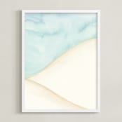 "Playa Six." - Art Print in Aqua Blue by Emily Magone - Framed