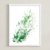 "Palm Splash" - Art Print in Palm Green by Michelle Jean - Framed