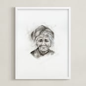 "Bali Mama" - Art Print in Black & White by Jen - Framed