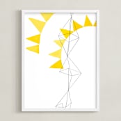 "If You Ask Me" - Art Print in sunny yellow by J. Wink - Framed