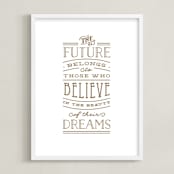 "Beautiful Dream" - Art Print in Antique Gold by Jennifer Postorino - Framed