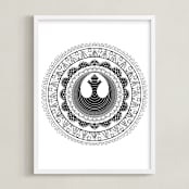 "Rebel Mandala" - Art Print in Space Black by The Tattered Traveler - Framed