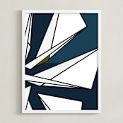 "FACETED FIRE SIGNS - ARIES" - Art Print in Starry Night by Linda Misiura - Framed