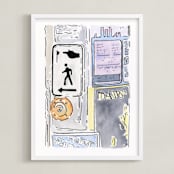 "At The Crosswalk" - Art Print in Light by Michelle Waldie - Framed