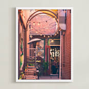 "Brick Hideaway" - Art Print in Brick Red by Erin Niehenke - Framed