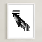 "State Lines, California" - Art Print in Black by Owl and Toad - Framed
