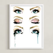 "Soul Seeing" - Art Print in Turquoise by Kelsey McNatt - Framed