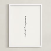 "Twig- Solitude 03" - Art Print in Light Grey by jinseikou - Framed