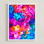 "Across the  Universe" - Art Print in Multicolor by Michelle Jean - Framed