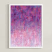"Warm Rain" - Art Print in Violet by Laura Bolter - Framed