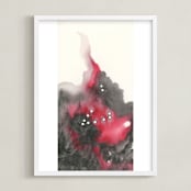 "Capricorn Constellation" - Art Print in Ruby Red by Emily Magone - Framed