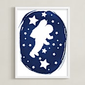 "Beyond imagination" - Art Print in Prussian blue by raven erebus - Framed