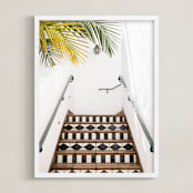 "Step It Up" - Art Print in Terra Cotta by Heather Deffense - Framed