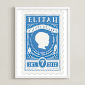 "The Little Mister" - Personalized Art Print in Dutch Blue by Tanya Lee of Frooted Design - Framed