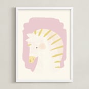 "Valentine Zoo Zebra" - Art Print in Purple by Lori Wemple - Framed