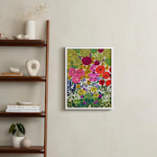 "Flower Hour" - Art Print in Garden Green by Janie Allen - In a Room