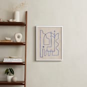 "Through My Window II" - Art Print in soft blue by Pati Cascino - In a Room
