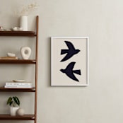 "Birds" - Art Print in Navy by Alexandra Dzh - In a Room