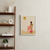 "Radhaben and the Gold Coins" - Art Print in Desert by Kamala Nahas - In a Room
