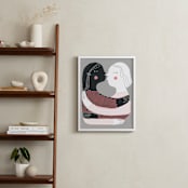 "Girl Meets Girl" - Art Print in chalk gray by Gina Ortiz - In a Room