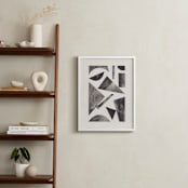 "Paper Geometry II" - Art Print in Charcoal Grey by Alisa Galitsyna - In a Room