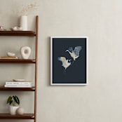 "Crane dance" - Art Print in Moody blue by Nina Leth - In a Room