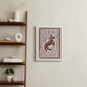 "Lamb Linocut" - Art Print in Rust by Ash Weaver - In a Room