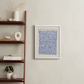 "Checkerboard Weaving" - Art Print in Midnight Blue by Jayne Alfieri - In a Room