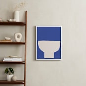 "Ceramic Bowl Still Life" - Art Print in Bold Blue by Roseanne Kenny - In a Room
