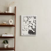 "Modern Floral Series 1" - Art Print in Black and White by Angela Simeone - In a Room