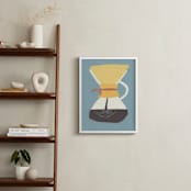 "Coffee Maker" - Art Print in Kitchen Tile Teal by Elliot Stokes - In a Room