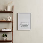 "The Typewriter" - Art Print in White on white by Cristiane - In a Room