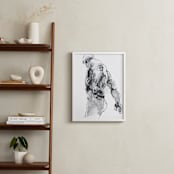 "Drawing 369 - Standing Man" - Art Print in Deep Charcoal by Derek overfield - In a Room