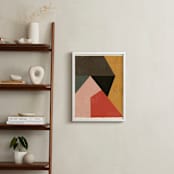 "Geo Abstract" - Art Print in Urban Red by Angel Walker - In a Room