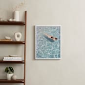 "Going for a Swim" - Art Print in Pool Blue by Whitney Deal - In a Room