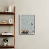 "Pool Party for Two" - Art Print in Light Aqua Blue by KIMBERLY SMITH - In a Room