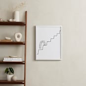 "Slinky on the Stairs" - Art Print in grayscale by Elliot Stokes - In a Room
