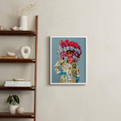"Shes Blooming Worth " - Art Print in Summer Sky Blue by Theresa Bear - In a Room