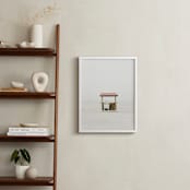 "The Beach" - Art Print in soft blue and tomato red by Baumbirdy - In a Room