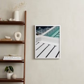 "Stripes Coastal" - Art Print in White by JD - In a Room