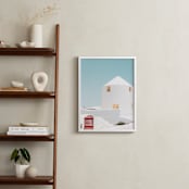 "Cycladic House II" - Art Print in Limestone by Tania Medeiros - In a Room
