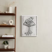"Toad on Mushroom Monoprint" - Art Print in Charcoal by Marta Berk - In a Room
