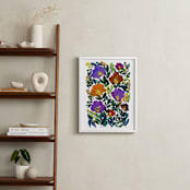 "hand painted flowers_5e" - Art Print in purple by Ramoncita - aticnomar - In a Room