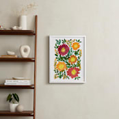 "hand painted flowers_5c" - Art Print in green by Ramoncita - aticnomar - In a Room