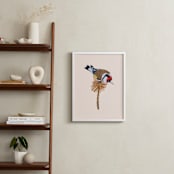 "The Goldfinch 3" - Art Print in beige with a rose tint by Nina Leth - In a Room
