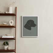 "Tonal Pet Silhouette: Custom Print with Text" - Custom Print in Olive Shadow by Minted - In a Room