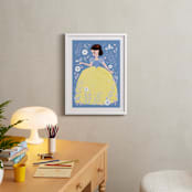 "Enchanted Snow White" - Art Print in Bluebird by Angela Thompson - In a Room