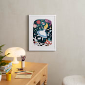"The Rabbithole from Disney's Alice In Wonderland" - Art Print in Blue by peetie design - In a Room