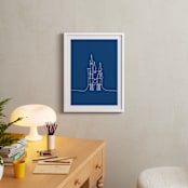 "The Castle from Disney's Cinderella" - Art Print in Midnight by Britt Mills - In a Room