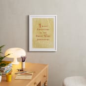 "Disney's Belle Adventure Quote" - Art Print in Golden by Leah Bisch - In a Room